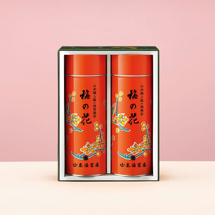 山本海苔店　梅の花　1号缶（緑缶）詰合せ　焼海苔・味附海苔