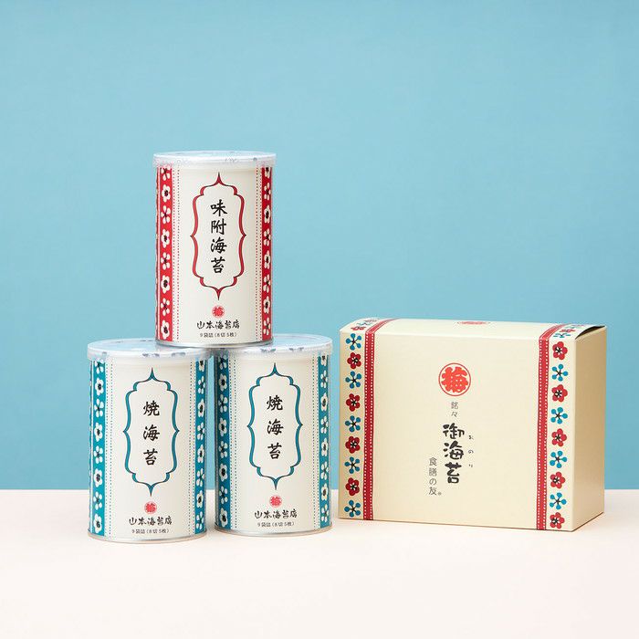 焼海苔・味附海苔小缶3缶詰合せ | 山本海苔店公式オンラインショップ